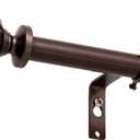 Curtain Rod,Window Curtain Rods for Windows Easy Installation,Adjustable Decorative Curtain Rod 3/4 Inch Diameter Single Window Curtain Rod Set, 66 to 120 Inches, Brown