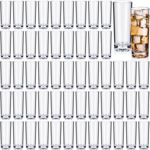 72 Pcs Shot Glasses Set 2.2 oz Mini Shot Cup Bulk, Clear Plastic Unbreakable Base Plastic Glass for Custom, Birthday Wedding Guest Gift (Tall)