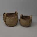 Round Woven Water Hyacinth Handles (Set of 2 Sizes) Basket Set