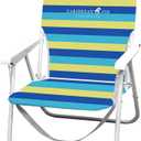 CARIBBEAN JOE Folding Beach Chair, 1 Position Lightweight and Portable Foldable Outdoor Camping Accessories with Carry Strap (Bold Stripe, 200lbs Capacity)