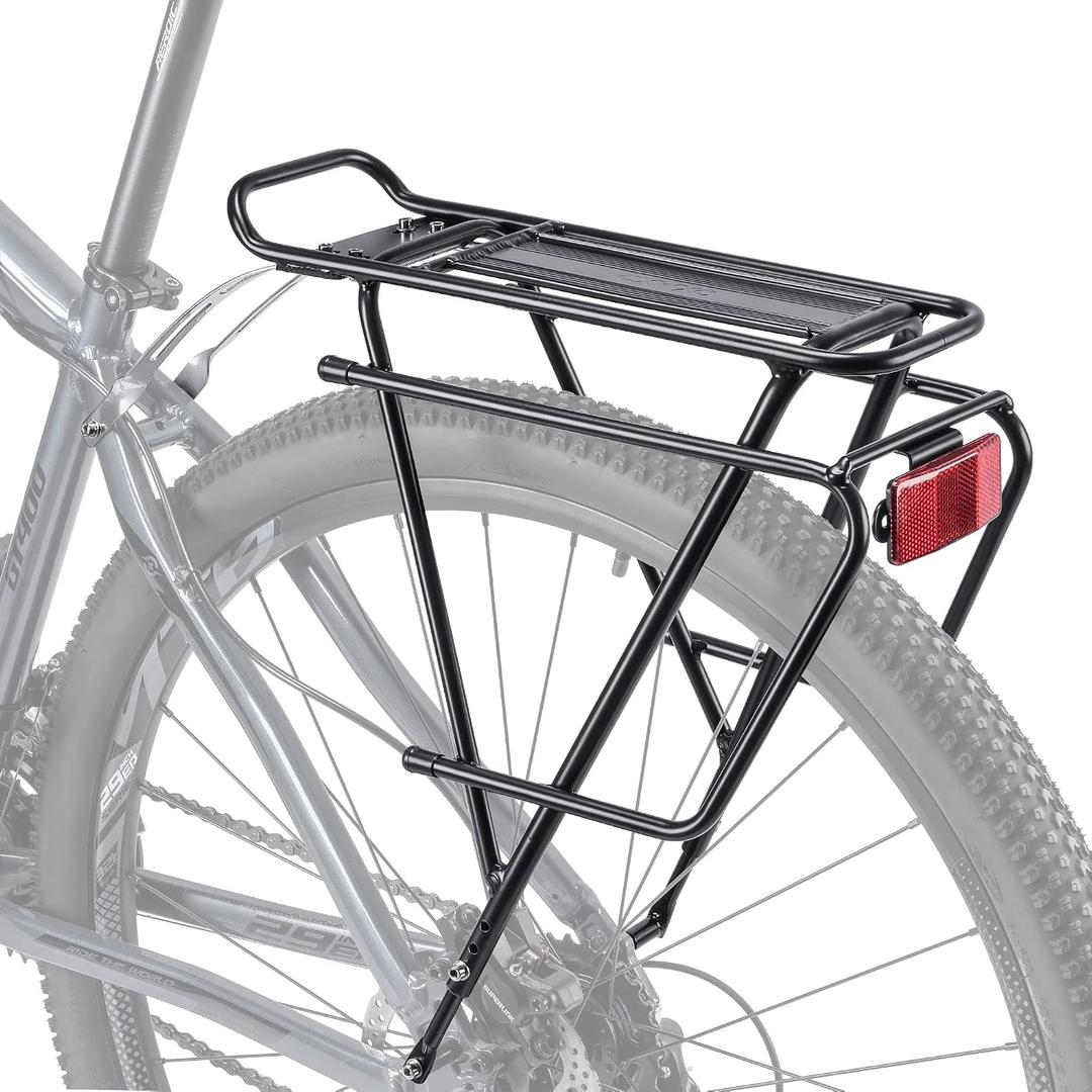 CXWXC Rear Bike Rack - Bike Cargo Rack for Disc Brake/Non-Disc Brake Mount - Bicycle Pannier Rack, Touring Carrier Rack fit 26-29 and 700c