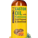 Seven Minerals Cold Pressed Castor Oil with Frankincense - 16 fl oz Bottle - Unrefined & Hexane Free - Hair Growth, Thicker Eyelashes & Eyebrows, Dry Skin Care, Joint and Muscle Relief (Pack of 1)