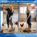 Chicken Poop Scooper for Sand, 2-in-1 Rake & Pooper Scooper with Large Sifting Shovel, Adjustable Stainless Steel Handle (36"-62"), Chicken Coop Litter Scoop & Cleaning Tool for Farm Animals