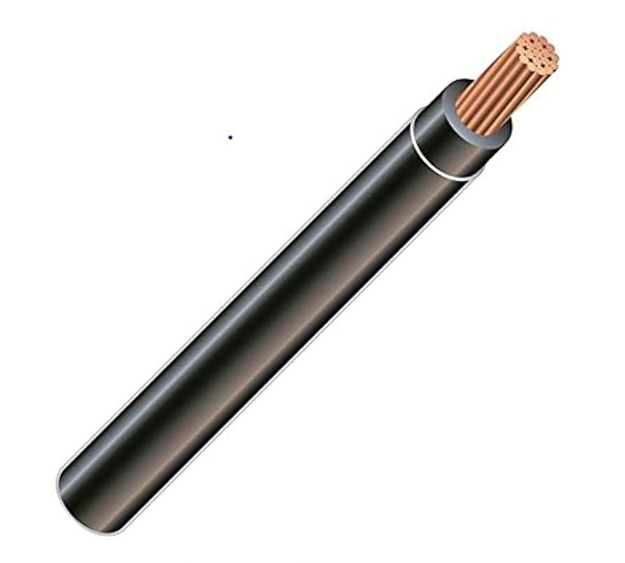2 AWG 19-Stranded THHN Black Copper Building Wire (100ft cut)