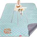 Extra Large Splat Mat 42"×46” Waterproof Non Slip Floor Splash Mat for Under High Chair, Messy Mat and Table Cloth, Flower 2 Pack