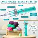 Enhon Cord Maker Portable Fringe Twister, Handheld Cord Maker for Craft Yarn Making Twister for Beginners (Patent Pending) (Green)