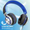 INFURTURE USB C Headphones with Mic,Volume Control,Tangle-Free Plaiting Line,Type C Headphones Wired,Lightweight Foldable for iPhone 17/15/16 Headphone Series/Tablet/School/Travel/Sports(Blue