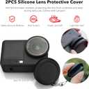 OSMO Action 6 Case, PU Portable Carrying Case, Lens Screen Protectors Comatible with DJI Osmo Action 6, Rubber Lens Cap Cover, Protetive Hard Shell Travel Bag for Action 6 Accessories