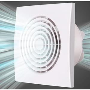 6 Inch Exhaust Fan Bathroom Exhaust Fan with Damper ABS Waterproof Ventilation Fan for Kitchen Garage Bedroom Home Office Ceiling & Wall Mount White