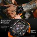 ULTIMAL Rugged Case with Band for Apple Watch Band 45mm,Compatible with Apple Watch Series 9/8/7 45mm,Military Grade Shockproof Bumper Cover for iWatch Tactical Band Men (Orange, 45mm)