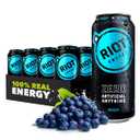 RIOT Clean Energy Drink 16 Fl Oz (Pack of 12) (Berry) (EXP 05/18/27)