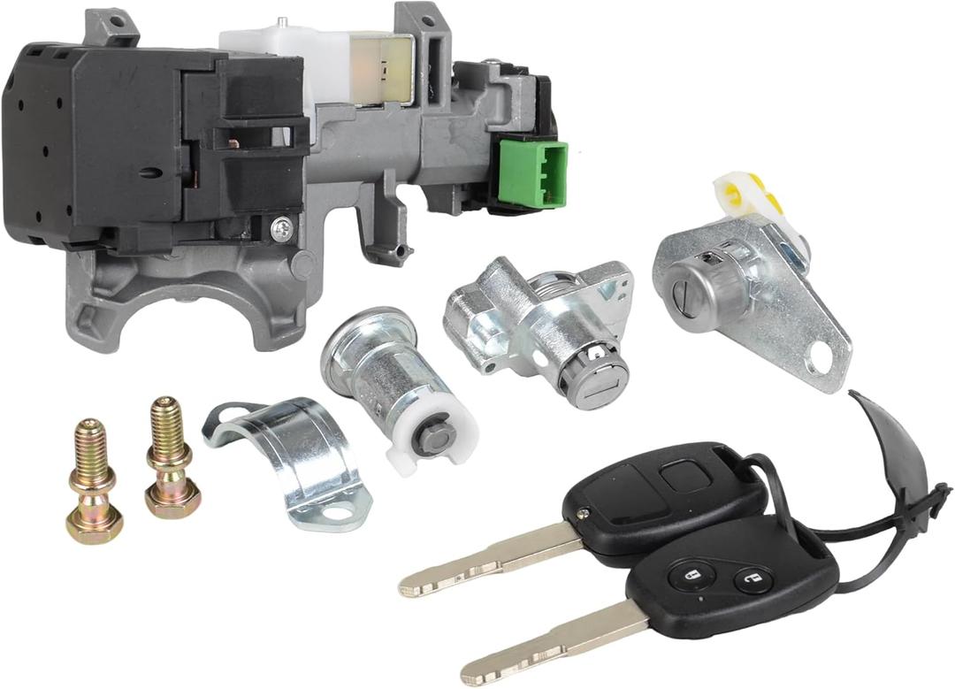 06350-SAA-G30 Ignition Switch Lock Cylinder Assembly Compatible with Accord/CR-V/Civic/Fit/Odyssey Replace 35100-SDA-A71 w/ 2 ID46 Chip Immobilizer Remote Keys