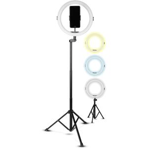 SQUATZ 11’’ LED 12W Selfie Ring Light with Wired Control, 3 Color Modes, 10 Brightness Levels, Tripod Stand with 6 Sections, Phone Holder, Adjustable Brightness Levels for Influencers, YouTube, TikTok