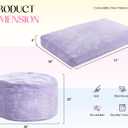 Hobestluk Bean Bag Chair Convertible Beanbag Chairs for Adults, 3 in 1 Bean Bag with Plush Faux Fur Cover, Adult Bean Bag Chair for Living Room, Bedroom (Purple, Twin)