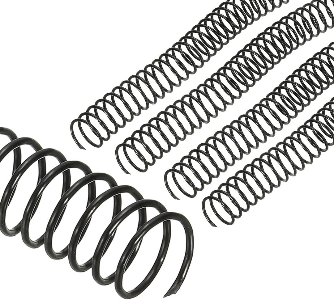 PATIKIL 22mm(7/8") Plastic Spiral Binding Coils, 20 Pcs Binding Spirals 190 Sheet Capacity 3:1 Pitch Binding Spirals for Binding Paper Sheets, Black