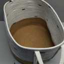 14.5x13.5in Fabric Basket, White/Brown Pattern, 1 Pc