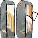 2PCS 50Garment Bags for Hanging Clothes,Chakera Large Breathable Garment Bag for Closet Storage with 10Gusseted,Clear Clothing Storage Garment Cover for Dress Sweater with Double Zipper,Grey