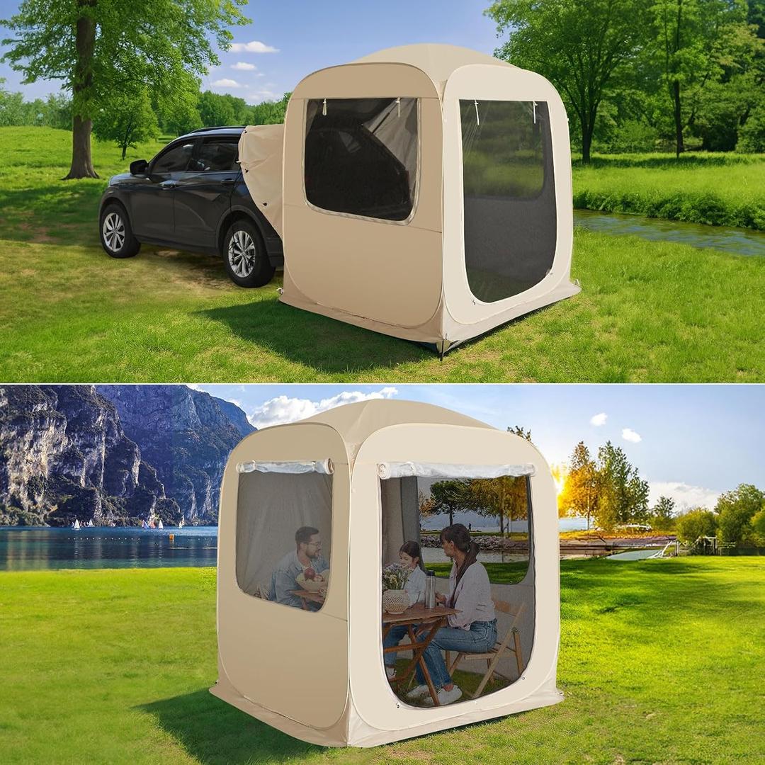 Alvantor SUV Tailgate Tent, Instant Pop Up Car Tent Creates Extra Living Space, UV Protection, Quick Setup in Seconds for Family, Road Trips, Tailgating, Beach, Outdoor Camping