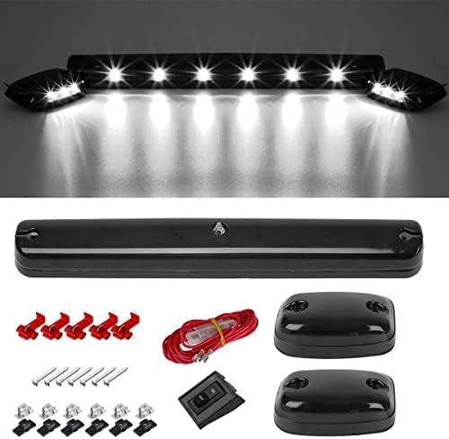 Partsam 3X Smoke/White 12LED Cab Marker Roof Running Top Lights Assembly + Wire Harness Compatible with Silverado/Sierra 1500 2500 2500HD 3500 3500HD 2014 2500HD 3500HD 2007-2013