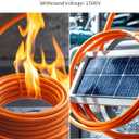 30FT 9M Orange One-Piece Solar Panel Extension Cable, 12AWG 4mm Solar PV Wire with IP68 Female & Male Waterproof Connectors, Flame Retardant Protective Sleeving for Home, RV, Solar Energy Systems