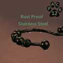 Shower Curtain Hooks Rings Bronze, Rust Proof Stainless Steel Easy Glide Shower Curtain Rings, Double Sided Shower Hooks Rings for Bathroom Shower Rods Curtains, Set of 12 Hooks - Bronze