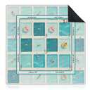 UNCDLV Blue and Green Beach Mahjong Mat for Table 31.5"x 31.5"