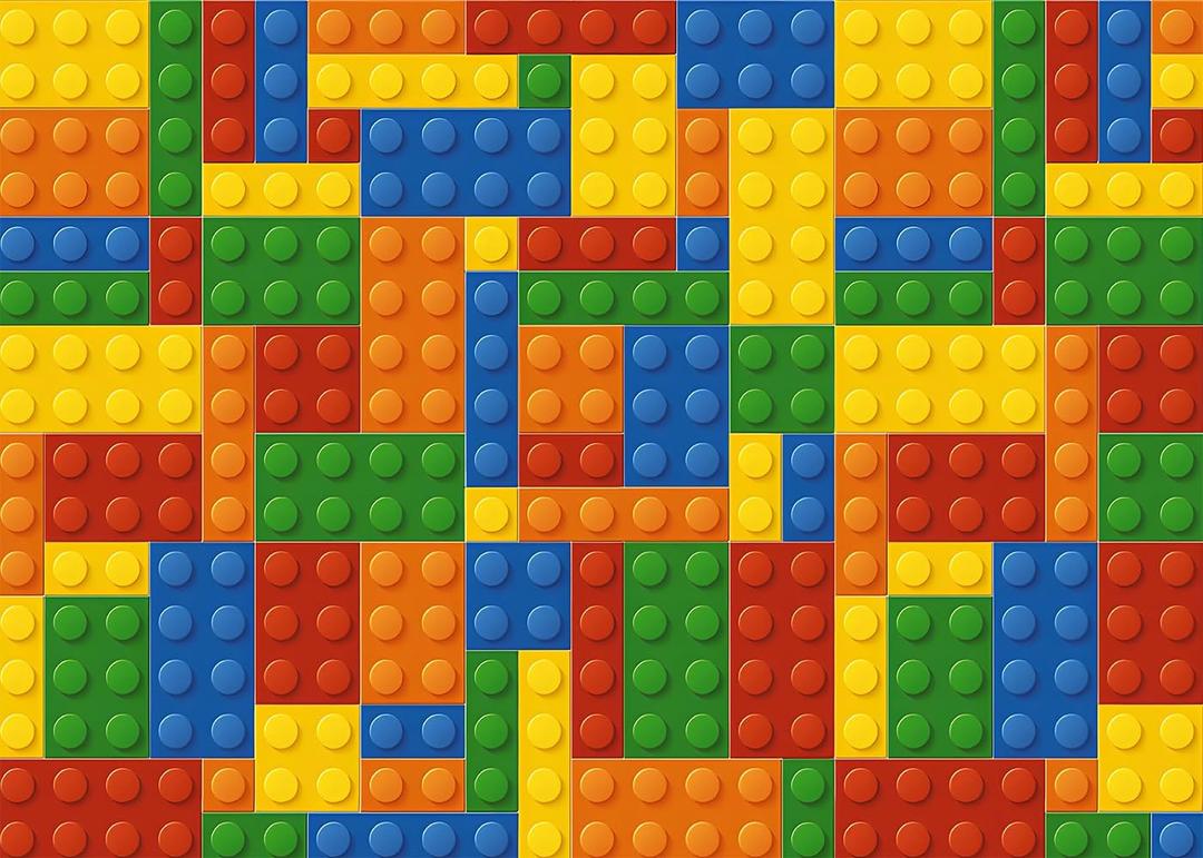 7x5 FT Building Blocks Theme Backdrop Colored Toy Bricks Building Chips Photography Background Kids Birthday Party Decorations Shower Banner Cake Table Banner Photo Booth Props, Clear