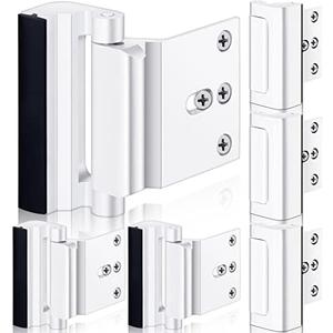 3 Pack Home Security Door Lock Reinforcement with 48 Pcs Screws Child Proof Door Locks for Inside Upgrade Lock to Defend Your Home(White)