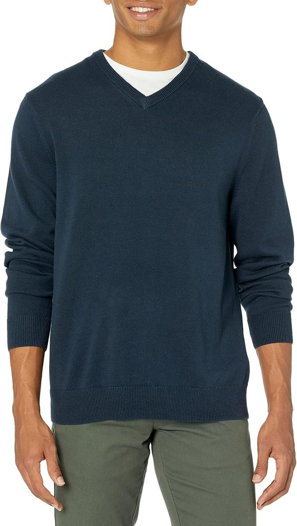 Amazon Essentials Men's V-Neck Sweater, Navy, XX-Large