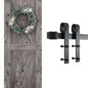 SMARTSTANDARD 5.5 Feet Heavy Duty Sturdy Sliding Barn Door Hardware Kit -Smoothly and Quietly -Easy to Install -Includes Step-by-Step Installation Instruction Fit 33" Wide Door Panel (J Shape Hanger)