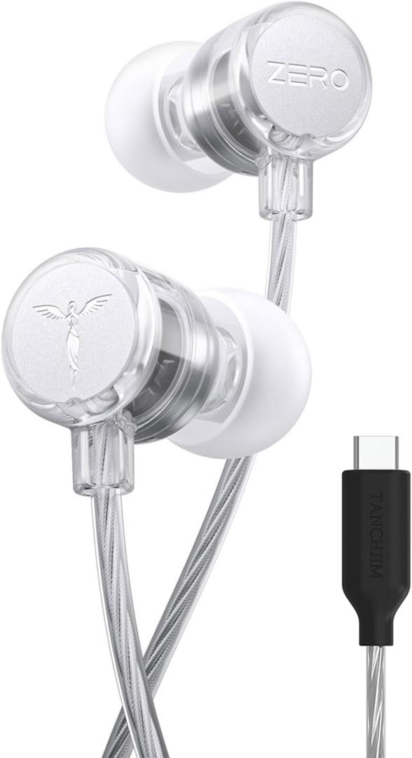 ZERO ULTIMA Entry-Level HiFi Earphones, Patented DMT4 Ultra Driver, 2DD in-Ear Headphones Built-in DSP, Lightweight Wired Gaming Earbuds with Acoustic Labyrinth Rear Chamber - Type C with Mic