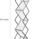 HUAZI Foldable Aluminum Magazine Rack, Portable Pop-up Display Stand, 6 Pockets, A4 Size, for Trade Shows, Office, Retail Store