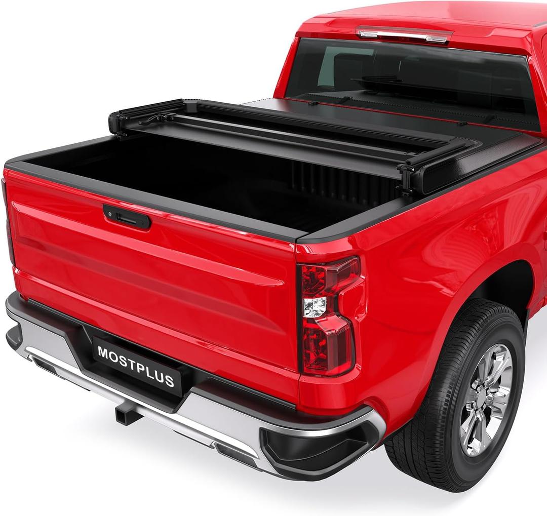 MOSTPLUS Tri-Fold Soft Truck Bed Tonneau Cover Compatible with 2004-2012 Chevy Colorado/GMC Canyon Bed 3 Fold Fleetside On Top (5 FT Feet Bed)