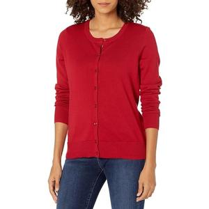 Amazon Essentials Women's Lightweight Crewneck Cardigan Sweater (in Plus Size), Red, 6X