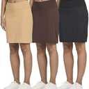 Real Essentials 2 Pack: Women's 20" Golf Skirts Knee Length Skorts Athletic Long Active Casual Pockets Size 3 X