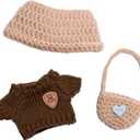 17cm Doll Clothes Cute 3 Piece Set Clothes for Doll Accessories Sweater + Hat + Mini Bag Outfit(No Doll Included)(LBB Clothes 16)