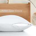 2 Pack Cooling Pillowcases for Hot Sleepers & Night Sweats, 400 TC Bamboo Viscose Pillow Protectors, Zippered Pillow Cases Standard Size, Breathable Silky Soft Pillow Covers, White, 20x26