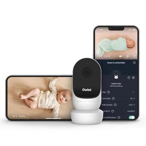 Owlet Cam 2 (Gen 2) Smart Baby Monitor  HD Video Camera with Night Vision, 4X Zoom & Wide-Angle View, Two-Way Talk, Sound & Motion Alerts, Temp & Humidity Sensor, Encrypted WiFi | White