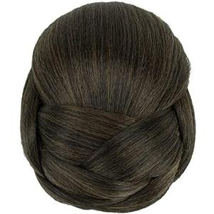 IMISSU Braided Chignon Dancer Hair Cover Donut Hair Pieces Scrunchies Hair Bun Wig Clips Updo Wedding Party for Women (M1 Mix Brown)