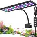 AQQA LED Aquarium Light, 24/7 Mode Clip on Fish Tank Light with Memory Function, DIY Mode Full Spectrum Aquarium Plant Light, Adjustable Timer/Brightness, IP68 Waterproof for 24-32 Inch Fish Tank 26W
