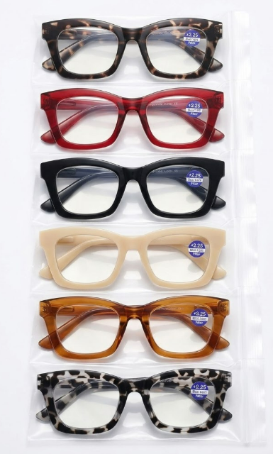 JOLISU 5 Pack Reading Glasses For Women,Blue Light Blocking Computer Reader Spring Hinge Eyeglasses (Multicolor) +2.25