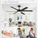 Fanbulous 56 Inch Ceiling Fans with Lights and Remote, Reversible 6 Blades, Dimmable, 3000K-6000K Adjustable, Outdoor Ceiling Fans for Patios, Large Ceiling Fan for Indoor or Covered Outdoor-Black