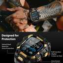 ULTIMAL Rugged Case with Band for Apple Watch 49mm,Compatible with Apple Watch Ultra 3/2/1, Military Grade Shockproof Bumper Cover for iWatch Tactical Band Men (49mm,Gold)