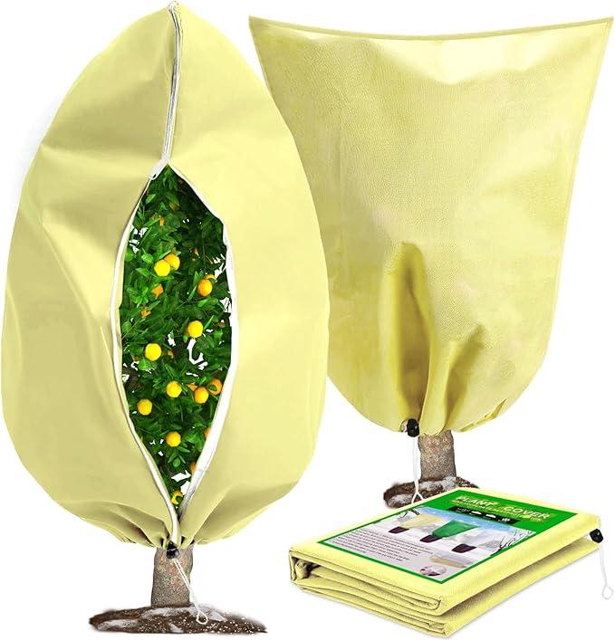 DQS 4 Pack Plant Covers Freeze Protection, 31.4" x47.2" Winter Frost Protection Blankets Frost Cloth,Suitable for Outdoor Winter Frost, Cold Weather, shrubs, Trees, Jackets, and coverings