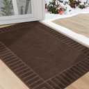 BEQHAUSE Door-Mat Non-Slip Front Doormat Low-Profile Entrance Mats for Front Door Entry Resist Dirt Washable Doormat Absorbent Entryway Door Mat,Brown,32"x48"