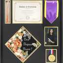 FramePro Graduation Shadow Box 23x27 Inch Display Case - Preserve Diploma(8.5x11), Cap, Tassel, Stole, Medal & 5x7 Photo | Premium Graduation Gift for Students, Friends
