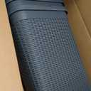 Mind Reader 40L Slim Laundry Hamper, Clothes Basket, Lid, Wicker Design, Plastic, 18"L x 10.4"W x 23.5"H, Set of 2, Gray