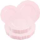 WDF 60pcs Pink Plastic Plates - Baroque Pink Disposable Plates Including 30 Pink Dinner Plates 10.25inch, 30 Pink Dessert Plates 7.5inch for Upscale Wedding &Parties
