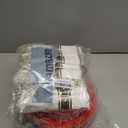 Goodluck 350 Piece Red Dinnerware Set for 50 Guests, Fancy Disposable Plates, Include: 100 Red Rim Plastic Plates, 150 Silverwares, 50 Pre Rolled Napkins, 50 Cups for Party, Wedding