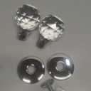 2 Pack Crystal Glass Dummy Door Knobs, Round Half-Dummy Door Knob for Hall Closet, Polished Chrome